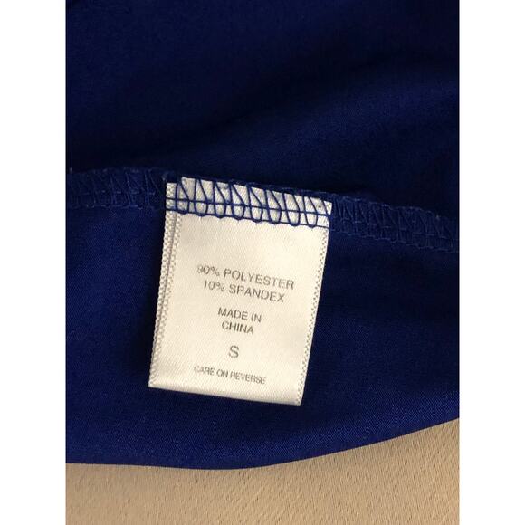 New York Company Stretch women Tank Top Blue Sleeveless Small Ruched Banded Hem - Picture 8 of 10